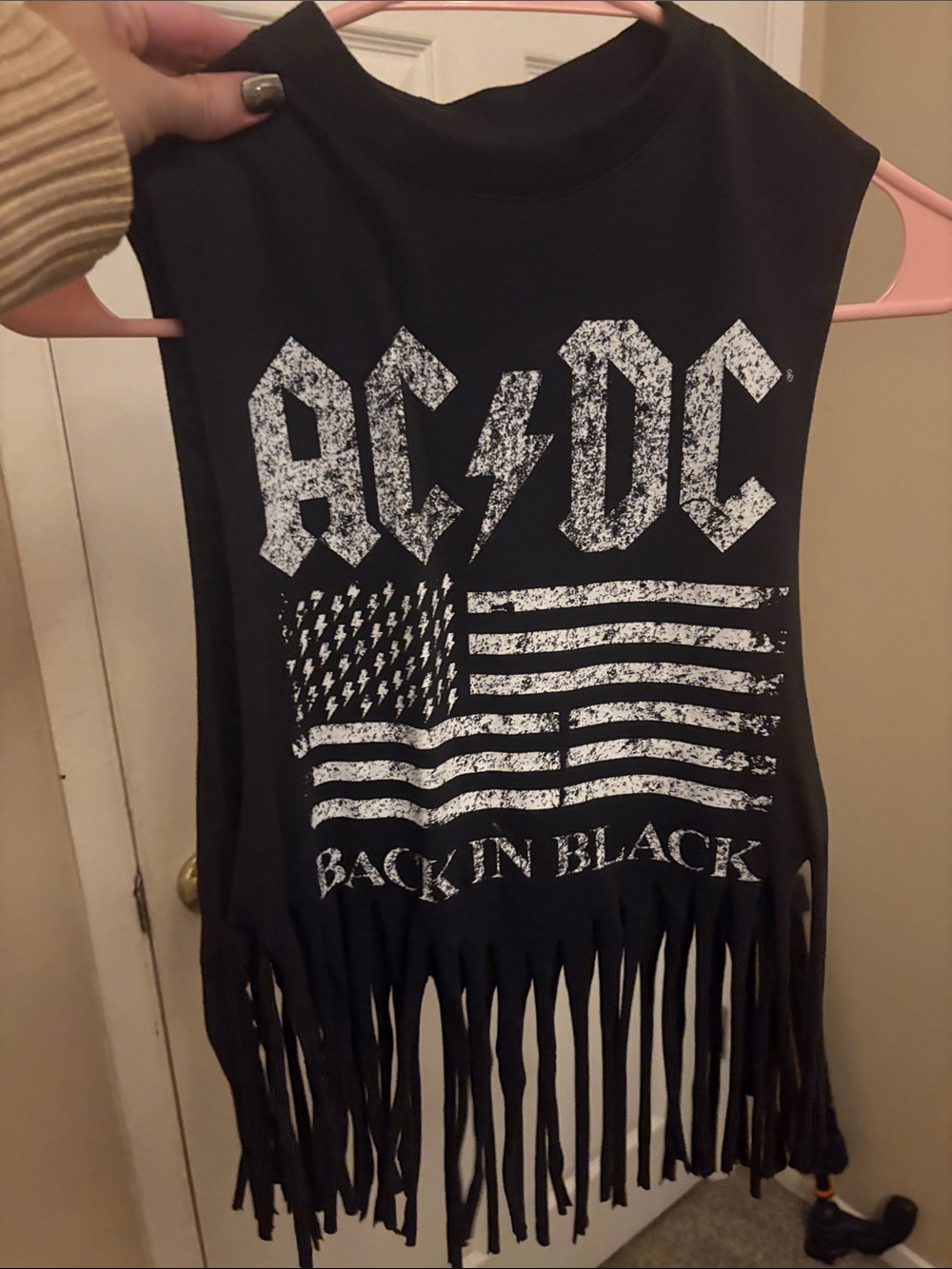 AC/DC Black Fringe Graphic Tank